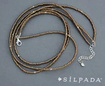 Silpada Necklace N1591 Bronze Metalic Seed Sterling Silver Bead 3 Strands. Fixed Price $38.93.