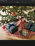 Hearth & Hand Christmas Holiday 52" Red Plaid Woven Tree Skirt. Fixed Price $35.00.