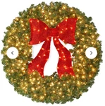 Best Choice Products 24IN Large Artificial Pre-lit Fir Christmas Wreath Holiday. Fixed Price $95.00.