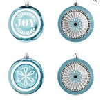 Holiday Time 100 Mm Glittery Christmas Shatterproof Ornaments,turquoise,white,. Fixed Price $9.95.