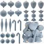 Velvet Ornaments For Christmas Tree Decorations - Dusty Blue Flocked Grey. Fixed Price $7.19.