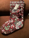 New Vera Bradley Holiday Stocking And Ornament Set Bordeaux Blooms Red Christmas. Fixed Price $24.50.