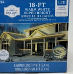 Holiday Time 18 Ft Warm White Rope Led Lights Wire New. Fixed Price $14.99.