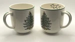 Spode Christmas Tree Cafe Mug With Green Border Set Of No. S3324-A6. Fixed Price $25.00.