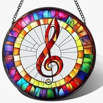 Laoweiki 8'' Musical Suncatcher Ornament, Stained Glass Window Hanging,. Fixed Price $43.51.