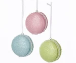 Kurt Adler Pastel Glittered Macaroon Ornament - 3 Assorted. Fixed Price $18.82.