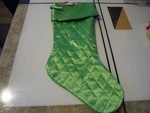 New ! Christmas Holiday Time Stockings Decorations Green Color 21" Long. Fixed Price $7.95.