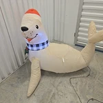 Christmas Inflatable Seal With Santa Hat & Scarf 3 Foot Led Holiday Outdoor. Fixed Price $16.99.