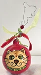Glory Haus White Cat And Fishes Ball Ornament Red Used. Fixed Price $15.99.