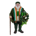Kurt Adler Fabriche Christmas Figurine, Musical Irish Santa With Wreath, 10.5IN. Fixed Price $67.16.