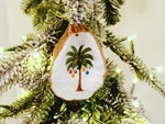 Coastal Palm Tree Oyster Shell Ornament Beach Christmas Cor, Decoupage. Fixed Price $16.29.