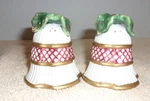 Fitz And Floyd Holiday Holly Bells Porcelain Salt & Pepper Shakers Set. Fixed Price $19.99.