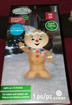 Gemmy Airblown Inflatable Lighted Gingerbread Boy 3.5' Christmas Yard Decor Nib. Fixed Price $21.00.