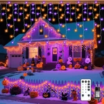 Halloween Icicle Lights, 8 Modes Christmas Twinkle String With Remote .... Fixed Price $44.69.