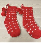 Hearth & Hand Magnolia Sweater Fleck Red Christmas Jacquard Knit Stockings Nwt. Fixed Price $38.00.