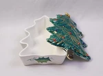 Vintage Hand-painted Holiday Christmas Tree Italian Ceramic Candy Dish Signed. Fixed Price $56.95.