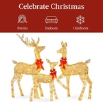 Festive 3 Piece Led Deer Family Holiday Yard Decoration. Fixed Price $195.00.