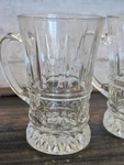 4 Luminarc Embossed Glass Mugs. Usa Made. Set For Specialty Coffee Art Deco. Fixed Price $25.00.