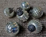 Set Of 6 Creative Co-op Mercury Glass 2" Ornament Kugel Vintage Style Silver New. Fixed Price $20.00.