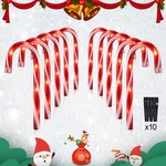 10" Christmas Candy Cane Lights - Set Of Pathway Markers Outdoor.... Fixed Price $81.88.