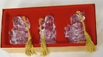 Gorham Christmas Ornaments Set Of 3 Santa Claus Full Lead Crystal Tassel Hangers. Fixed Price $13.00.