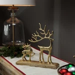 Reindeer And Fawn Metal Christmas Figure - 10.25" Gold. Fixed Price $34.01.