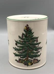 Vintage Spode Christmas Tree England Cylinder Money Bank Box. Fixed Price $18.99.