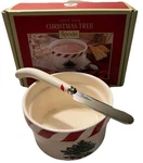 Spode Christmas Tree Peppermint Dip Set Ramekin 4 & Spreader 5.5 New Box. Fixed Price $16.00.