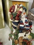 Grandeur Noel Snowman Stocking Holder Weighted Hand-painted Box Some Cracks. Fixed Price $17.00.
