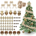 68 Pieces Woodland Tree Decorations Set Gold Ball Owl Hedgehog Theme.... Fixed Price $73.89.