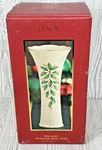 Lenox Dimension Holiday 8 Pierced Bud Vase Original Box Holly Berries Gold Trim. Fixed Price $24.95.