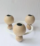Ikea Str 3-ARMED Candelabra Christmas Beech Candle Stick Holder Wood Metal. Fixed Price $18.00.