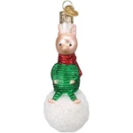 Old World Christmas Glass Ornament For Tree, Piglet On Snowball. Fixed Price $15.80.