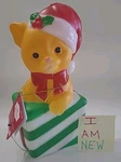 Christmas Cat Gift Box Blow Mold 11" Winter Tabletop Holiday Time New. Fixed Price $27.87.