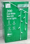 Home Accents Holiday 200 Led Icicle Lights Cool White Steady Lit 17.5 Ft New. Fixed Price $22.97.