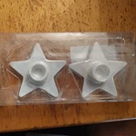 Iridescent Star Ceramic Taper Candle Set Holders CHRISTMAS/4TH Of July. Fixed Price $9.99.
