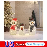 Snowman Christmas Decorations, 3-PIECE Light Up 2D Family, 60. Fixed Price $53.45.