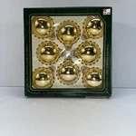 Vintage Krebs Glass Christmas Ornaments Set Of 8 Gold Ball Crown Usa 2.64IN. Fixed Price $15.99.