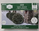 Holiday Time 150-COUNT Cool White Led Net Christmas Lights 24 Sq. Ft. New. Fixed Price $15.99.