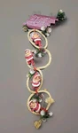 Vtg Christmas Noel Flocked Elves Rope Ladder Wall Decor Plastic Pine Cones. Fixed Price $30.00.