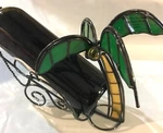 Stained Glass Palm Tree Wine Bottle Holder 9007-12. Fixed Price $6.25.