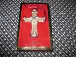 Lenox Holiday Silverplated Mesh Cross W/crystal Center Christmas Ornament. Fixed Price $19.49.