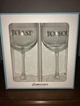 Mates Glassware Set Of 2 Sentiment Red Wine Glasses Toast You Wedding. Fixed Price $10.99.