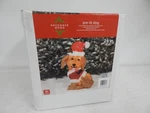 New December Home Pre-lit Christmas Dog Santa Suit Indoor/outdoor Sculpture 24". Fixed Price $99.99.