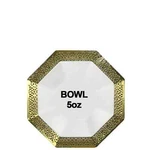 Lillian Tablesettings Lacetagon Bowl With Gold Rim White 5 Oz -10 Pack. Fixed Price $18.88.