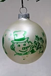Vintage Milk Glass Pictured Snowman Candy Cane Ball Christmas Ornament Usa. Fixed Price $35.00.