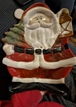 Holiday 2010 Christmas Santa Claus Stoneware Dish Platter 14" X 11. Fixed Price $13.49.