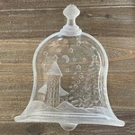 Celebrations Crystal Clear Bell Of Christmas 7" New In Box Frosted Plate. Fixed Price $6.50.