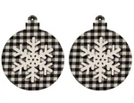 Black Buffalo Plaid Snowflake Ornament, Christmas Farmhouse Lodge Cabin Decor. Fixed Price $9.90.