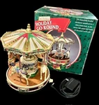 Vintage 2000 Mr. Christmas Holiday Go Round 4 Horses Plays 15 Carols. Fixed Price $39.62.